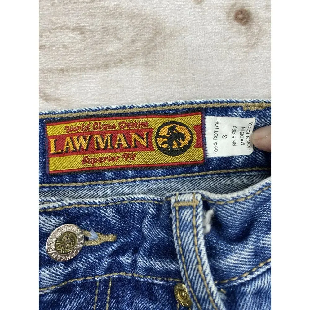 Vintage Lawman Jeans Womens Jr 3 Western Denim High Rise 35.5” Inseam Bareback